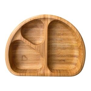 Munchkin Bamboo Suction Plate Divided Toddler Dish Teal MCKYC-3032 Wood E3